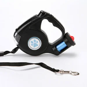 Best Selling Custom Pet Products Automatic Heavy Duty LED Light Retractable Pets Leash With Poop Bag