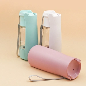 Dog Water Bottle Foldable Dog Water Dispenser for Walking Dog Waste Bag Portable collapsible Pet Water Bottle for Travel