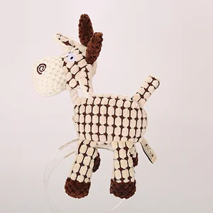 Wholesale Pet Products Donkey Dog Toys Shape Plush Chew Toy With Rope