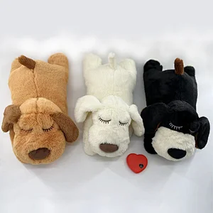 Customized Puppy Toy with Heartbeat Dog Training Toy for Separation Anxiety Claming Behavioral aid plush lying beat heart puppy