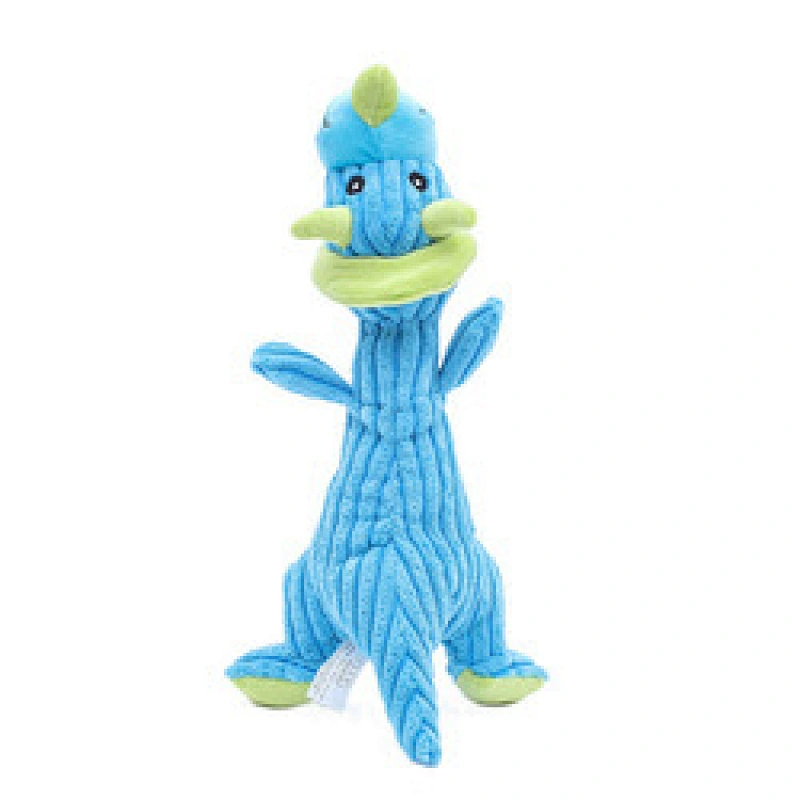 Eco-friendly dinosaur shape Squeaky interactive chew plush soft dinosaur dog toy