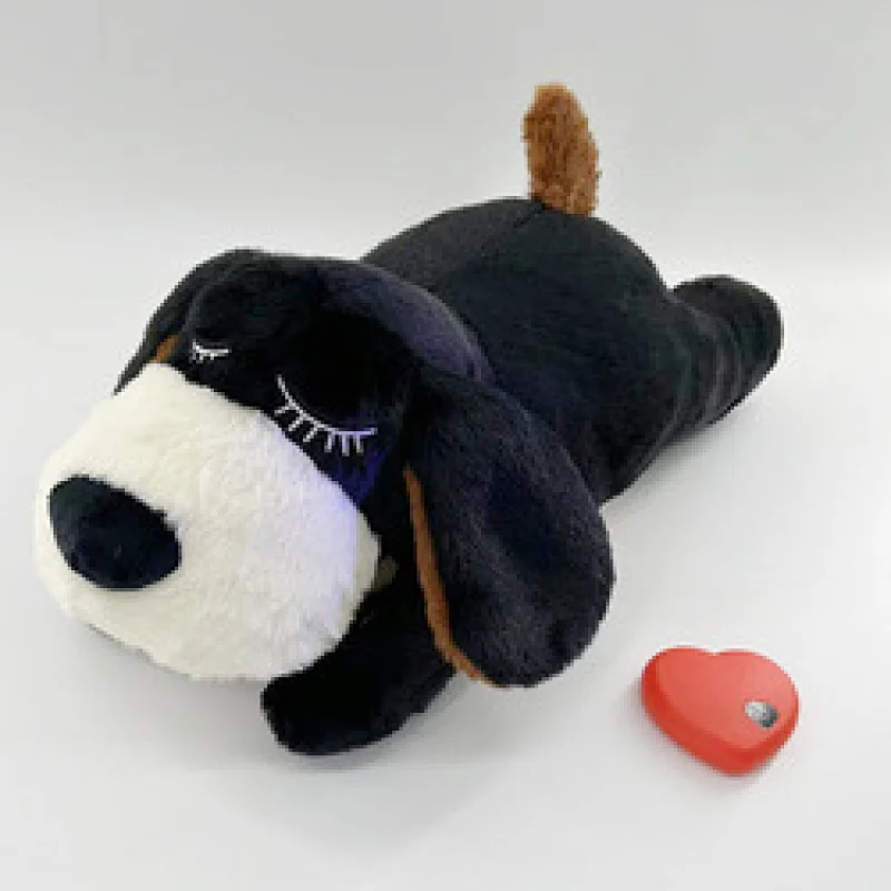 Customized Puppy Toy with Heartbeat Dog Training Toy for Separation Anxiety Claming Behavioral aid plush lying beat heart puppy