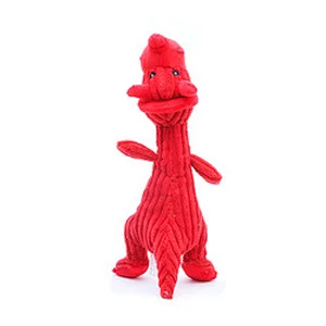 Eco-friendly dinosaur shape Squeaky interactive chew plush soft dinosaur dog toy