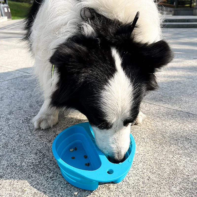 China Original Factory Water Food Silicone Custom Puppy Supplies OEM Logo Quality Foldable Doggy Travel Portable Pet Dog Bowl