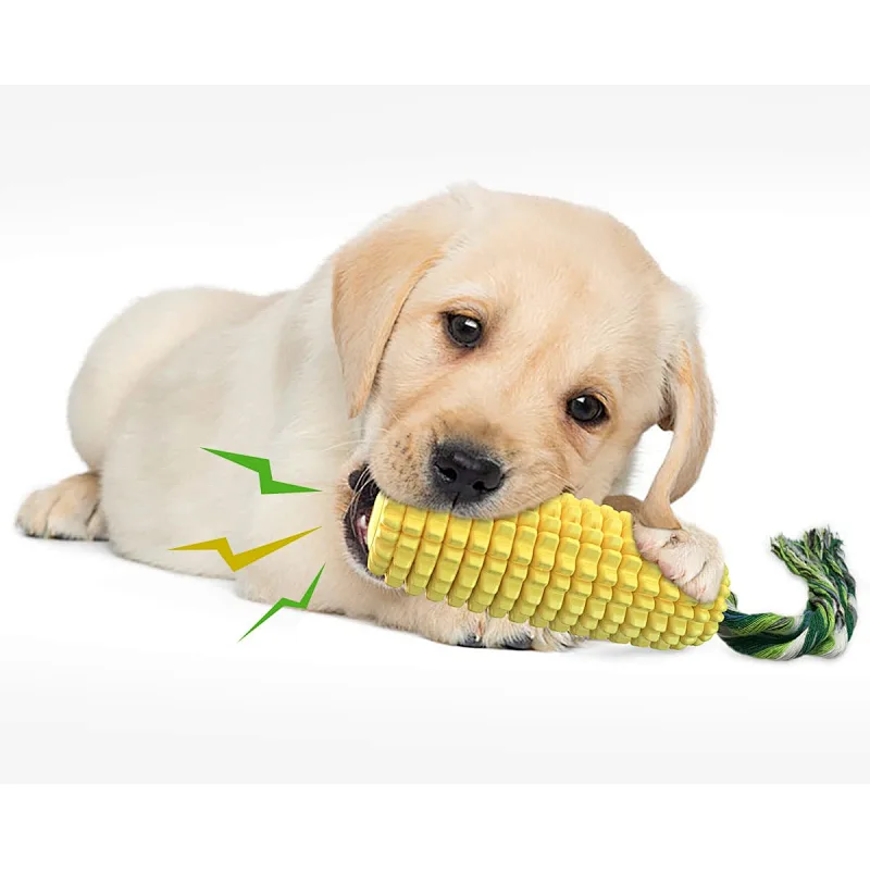Puppy clean teeth interactive corn tpr toys dog chew toys for aggressive chewers