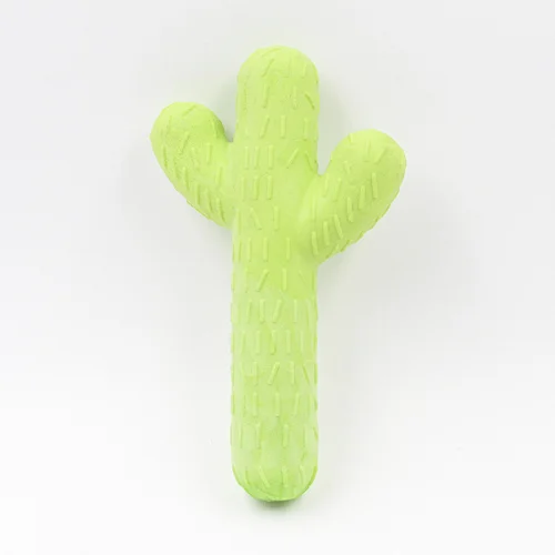 TPR Foam Pet Dog Cat Food Attractant Toys Cactus Shape  Chew Toys