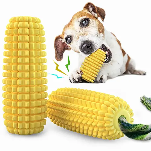Puppy clean teeth interactive corn tpr toys dog chew toys for aggressive chewers