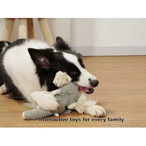 Plush Dog Toy, Squeaky Interactive Puppy Dog Toys with Crinkle Paper, Durable Chew Toys for Small and Medium Dogs with Elephant Shape