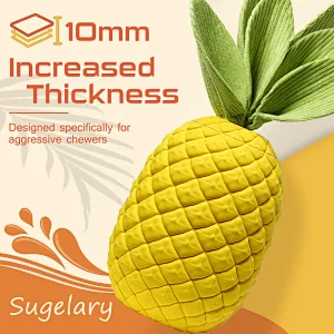 Sugelary Squeaky Dog Toys for Aggressive Chewer, Indestructible Tough Durable Dog Chew Toys with Non-Toxic Natural Rubber