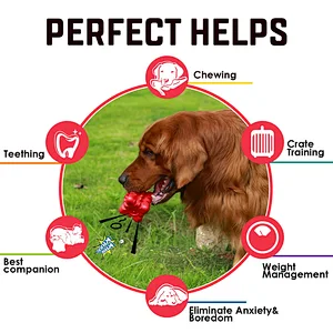 Dog Squeaky Toys Almost Indestructible Tough Durable Dog Toys Dog chew Toys for Large Dogs Aggressive chewers Stick Toys Puppy Chew Toys with Non-Toxic Natural Rubber