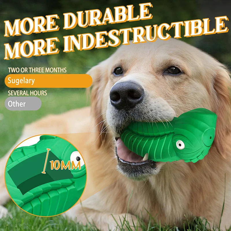 Sugelary Squeaky Dog Toys for Aggressive Chewer Large Medium Breed Dog, Indestructible Tough Durable Dog Chew Toys with Non-Toxic Natural Rubber (Toucan)