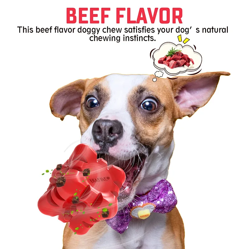 Dog Squeaky Toys Almost Indestructible Tough Durable Dog Toys Dog chew Toys for Large Dogs Aggressive chewers Stick Toys Puppy Chew Toys with Non-Toxic Natural Rubber