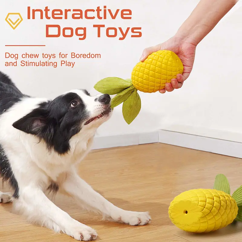 Sugelary Squeaky Dog Toys for Aggressive Chewer, Indestructible Tough Durable Dog Chew Toys with Non-Toxic Natural Rubber