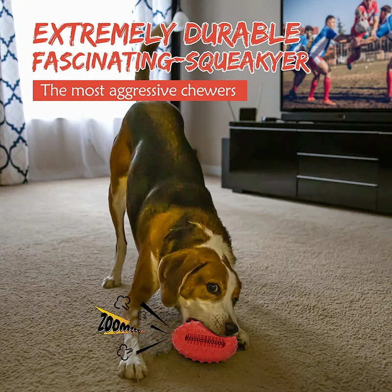 Dog Squeaky Toys Almost Indestructible Tough Durable Dog chew Toys for Large Dogs Aggressive chewers Breed Stick Puppy Toys with Non-Toxic Natural Rubber