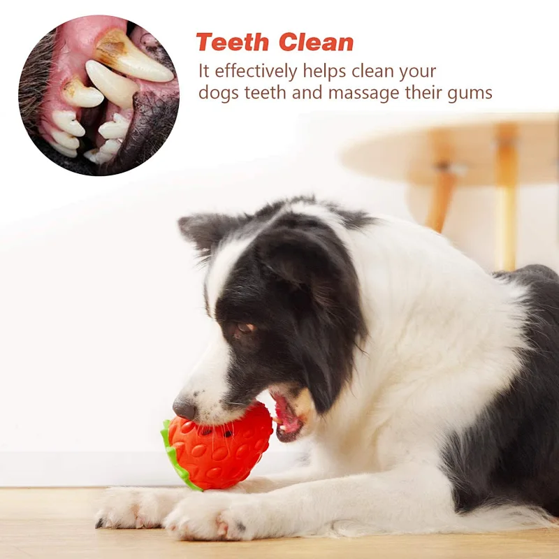 Dog Puzzle Toys, Rubber Dog Chew Toys,Treat Food Dispensing Dog Toys for Teeth Cleaning, IQ Treat Ball Toy, Interactive Dog Enrichment Toys