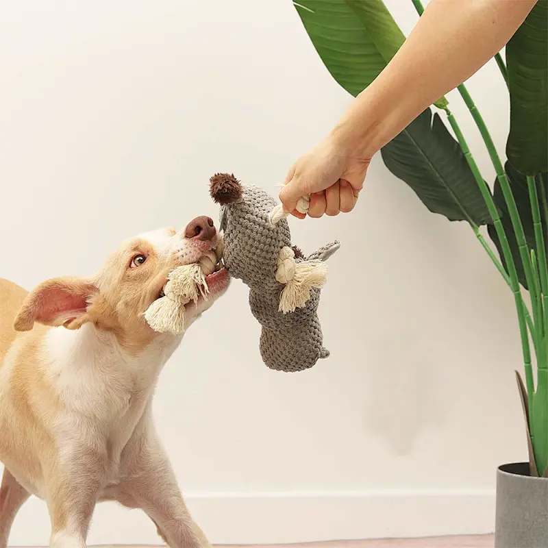 Stuffed Dog Toys, Tug of War Plush Dog Toy for Large Breed, Cute Donkey Squeaky Dog Toys, Dog Chew Toys for Puppy, Small, Middle, Big Dogs