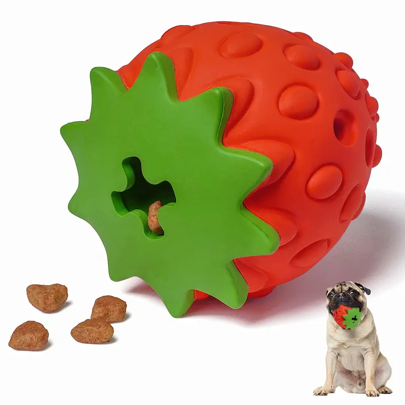 Dog Puzzle Toys, Rubber Dog Chew Toys,Treat Food Dispensing Dog Toys for Teeth Cleaning, IQ Treat Ball Toy, Interactive Dog Enrichment Toys