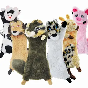 Dog Squeaky Toys No Stuffing, 6 Pack Dog Toys Crinkle Dog Toys for Small Dogs Durable Dog Chew Toys Plush Cute Animals Natural Puppy Toys for Teething Pet Toys Squeak