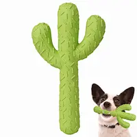 Durable Rubber Dog Toys for Aggressive Chewers, Cactus Tough Toys for Training and Cleaning Teeth, Interactive Dog Toys for Small/Medium Dog