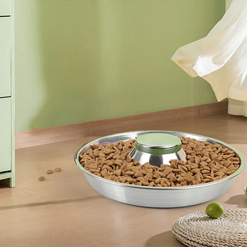 OEM logo customize Slow Eating stainless steel Dog Bowl Pet animal Feeder Bowl Healthy Metal Pet Slow Bowl for Dogs