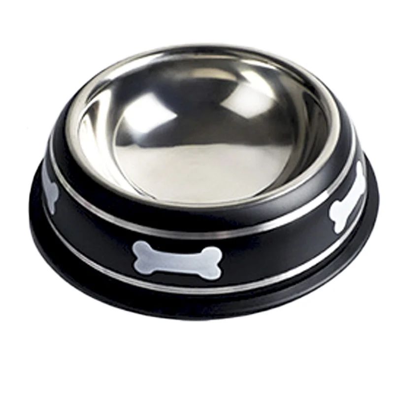 Factory Wholesale Bone design High Quality Stainless Steel Feeder bowl Anti-slip Pet Dog bowl