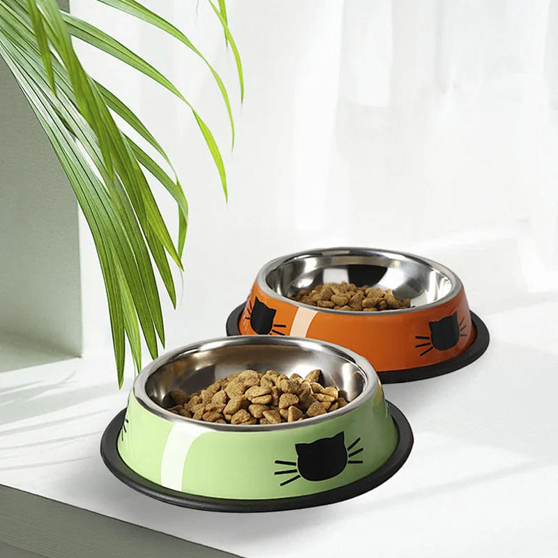 High Quality Steel Dog Bowl Anti-Slip Stainless Dog Bowl Multifunctional Feeding Pet Cat Dog Food Water Bowls