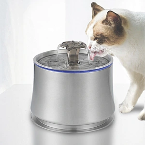 Pet Cat Water Fountain Stainless Steel Automatic Cat Water Dispenser Feeder Bowl LED Light Dog Cat Drinking Feeder