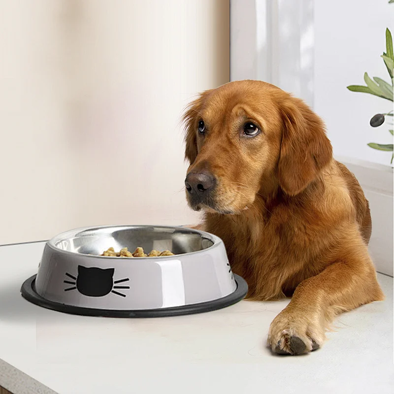 High Quality Steel Dog Bowl Anti-Slip Stainless Dog Bowl Multifunctional Feeding Pet Cat Dog Food Water Bowls