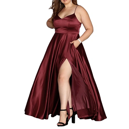 maxi satin dress custom plus size dress manufacturer
