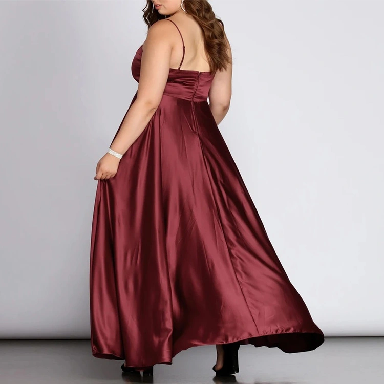 maxi satin dress custom plus size dress manufacturer