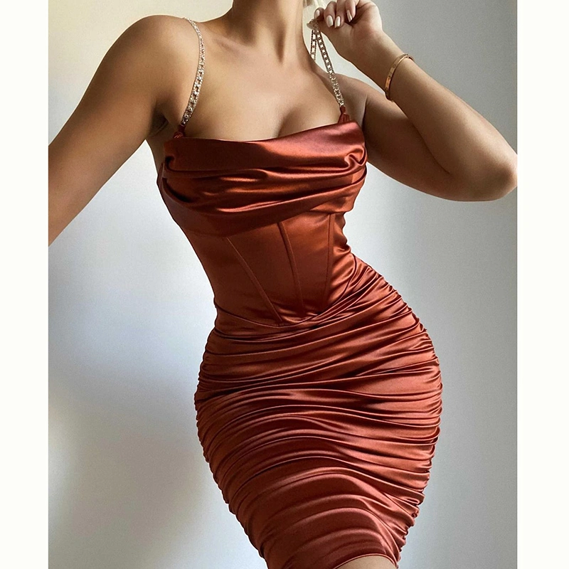 corsets dress rhinestone satin dress manufacturer