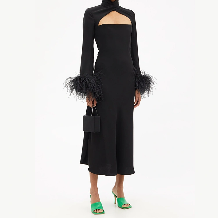 ostrich feathers cuffs dress manufacturer