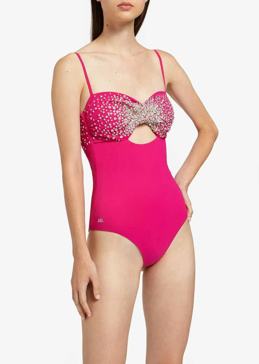 Embellished sexy rhinestone high cut swimsuit manufacturer