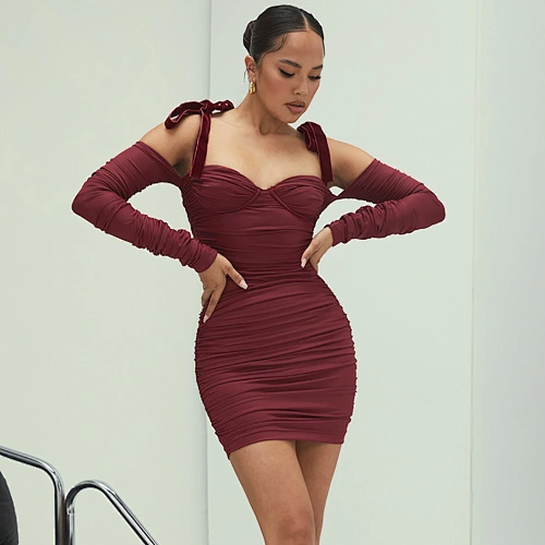 velvet dress off shoulder sexy dress manufacturer