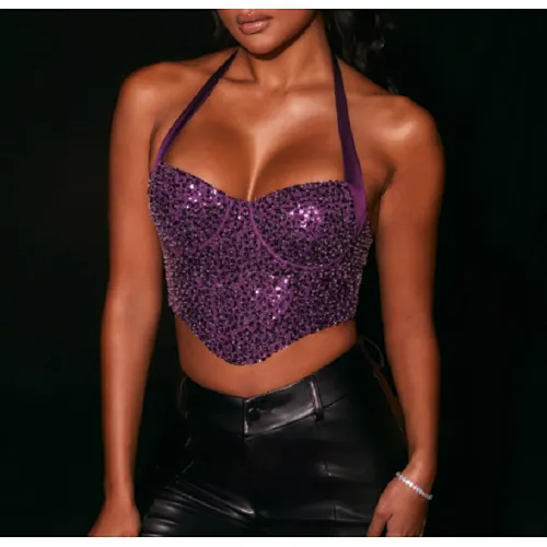 bustier tops halter sequin corsets manufacturer