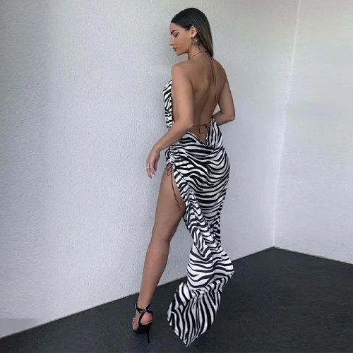 zebra print maxi dress bandage dress manufacturer