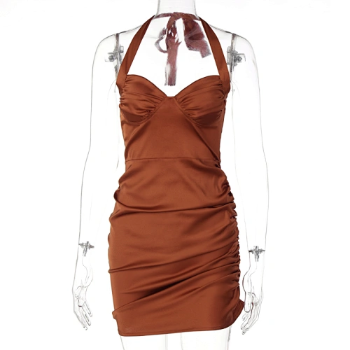 ruched mini dress satin bodycon dress manufacturer