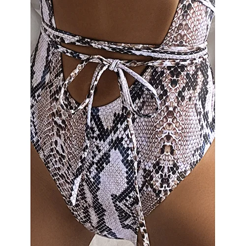 high cut bikini snake swimwear animal print swimsuit manufacturer