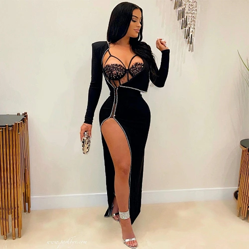 rhinestone bodycon dress elegant dress manufacturer
