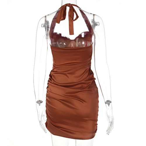 ruched mini dress satin bodycon dress manufacturer