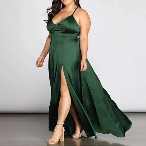 maxi satin dress custom plus size dress manufacturer