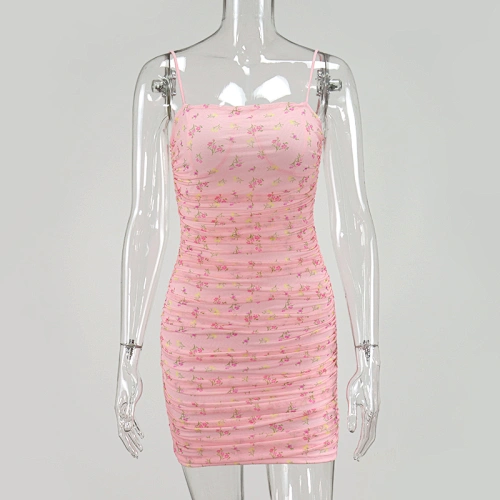 sexy bodycon dress ruched floral dress manufacturer