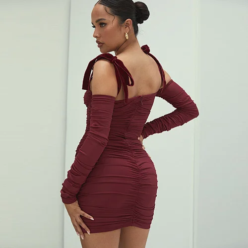 velvet dress off shoulder sexy dress manufacturer
