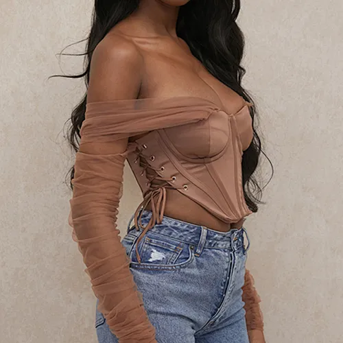 draped tulle corsets manufacturer