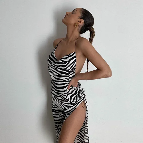 zebra print maxi dress bandage dress manufacturer