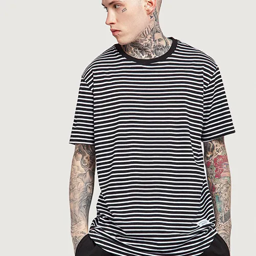 t shirts black and white striped tee manufacturer