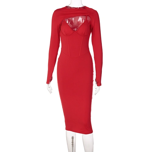 hollow out midi dress manufacturer