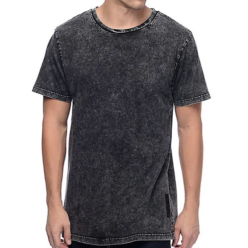 China Factory T-shirt Designs Black Acid Wash T Shirt for Men