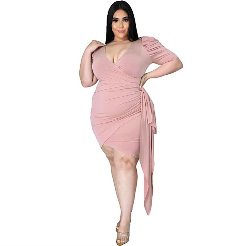 plus size dress pleated dress manufacturer