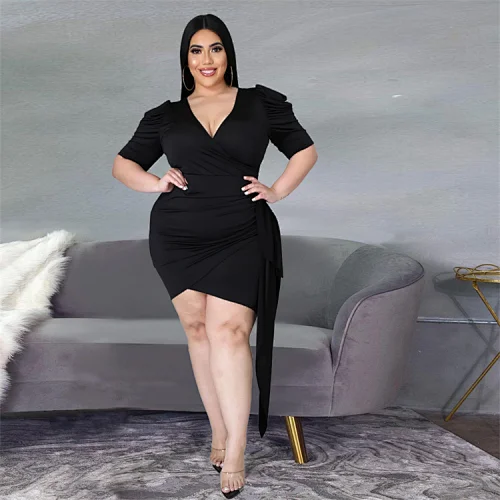 plus size dress pleated dress manufacturer